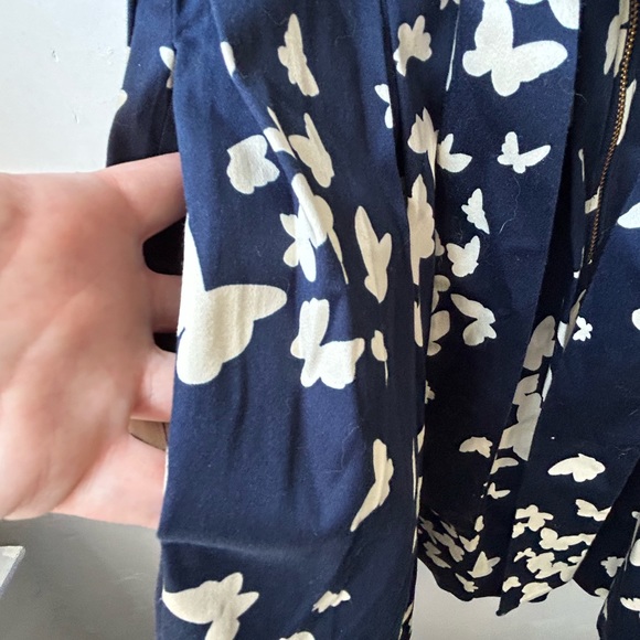 Navy Butterfly Print Dress - Picture 4 of 6